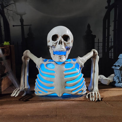 Halloween Glowing Skull Skeleton - Spooky Outdoor Decor