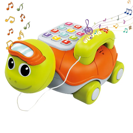 Interactive Musical Turtle Toy: Baby Phone & Piano Lights