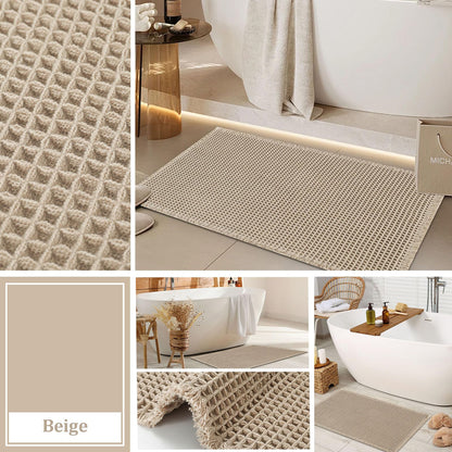 Waffle Bath Mat Non-Slip 17x24 - Super Absorbent & Soft