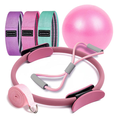 Pilates Fitness Ring & Ball Set - Compact Home Exercise Kit