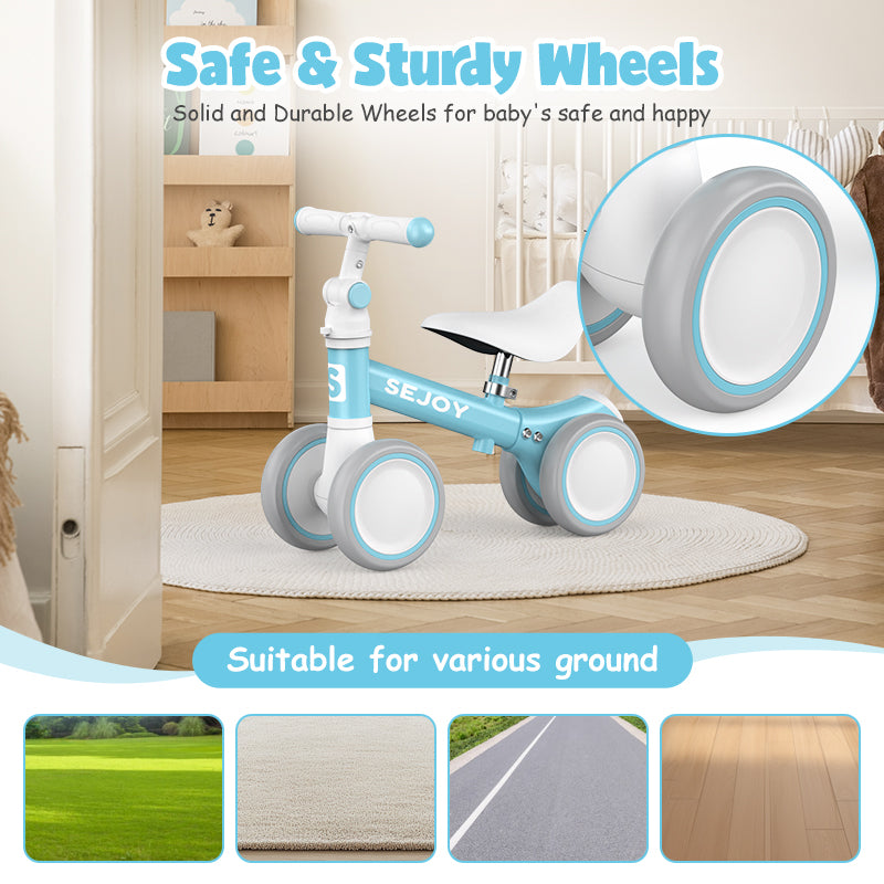 Toddler Balance Bike 1-3Y: 4 Wheels, Perfect Birthday Gift