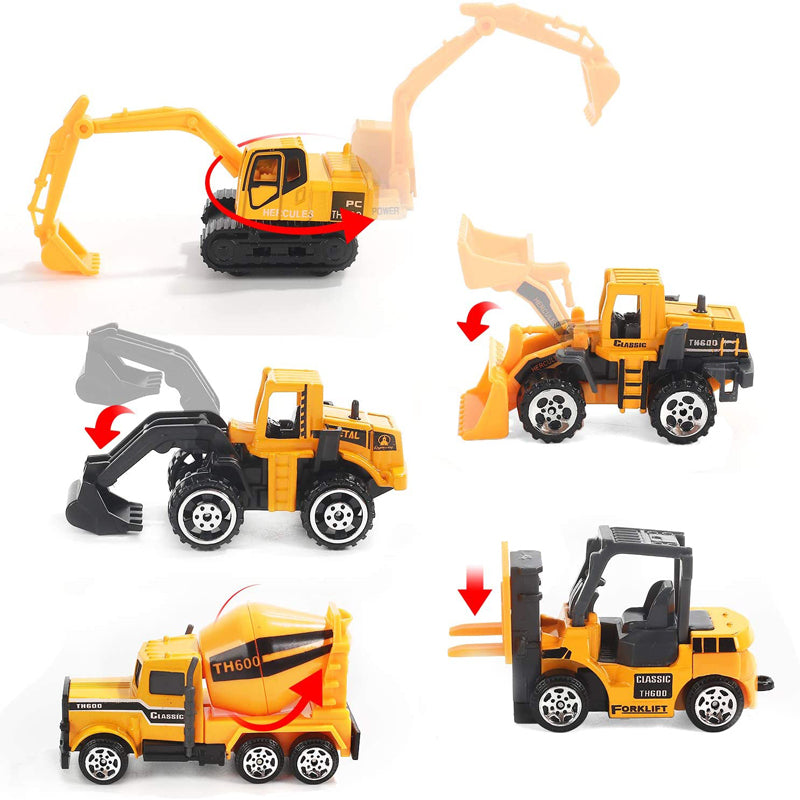 Construction Toys Truck Set: 10-in-1 Die-cast Vehicles