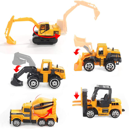 Construction Toys Truck Set: 10-in-1 Die-cast Vehicles