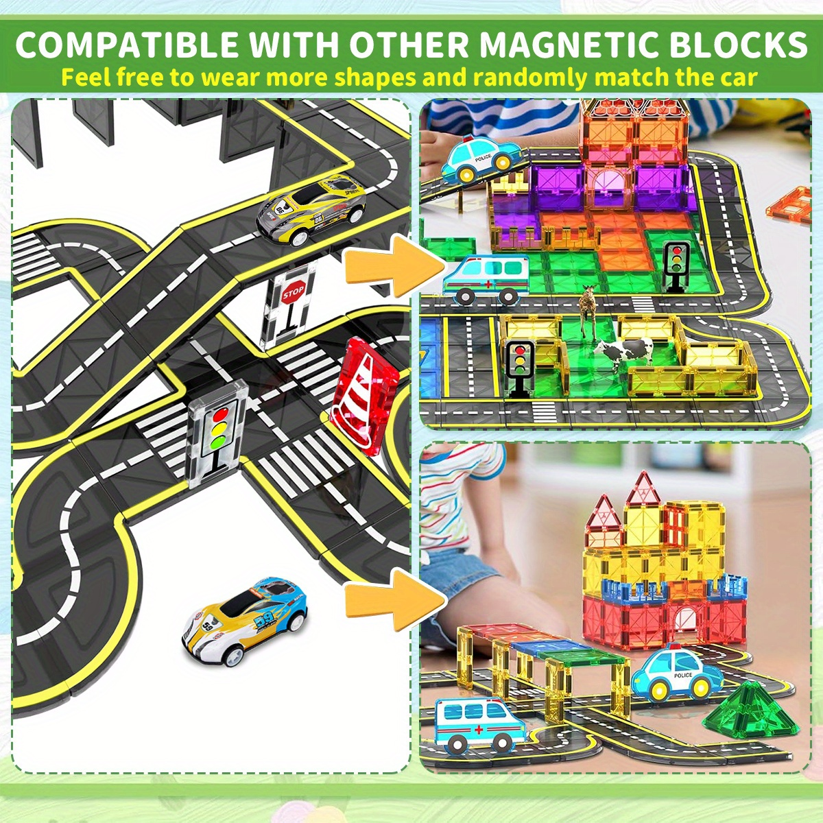 Magnetic Crane Car Toys for Kids 3-6 - Creative & Educational
