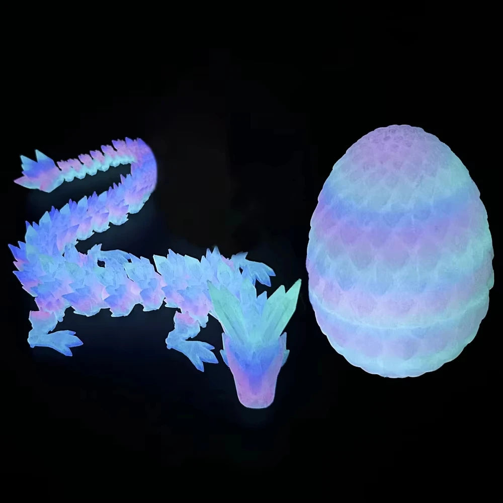 3D Printed Dragon Egg & Articulated Dragon Model Toy