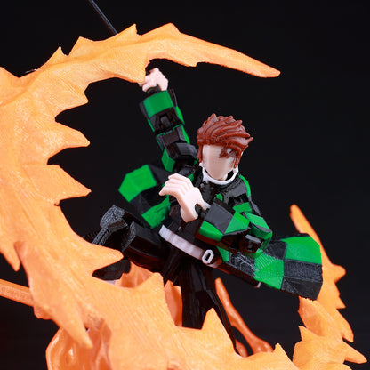 Demon Slayer, Akaza Tanjiro. Naruto and Sasuke and Solo Leveling Sung Jin-Woo 3D Action Figure 