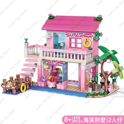 Girls Tree House and Castle Villa Building Blocks Set WithoutBox
