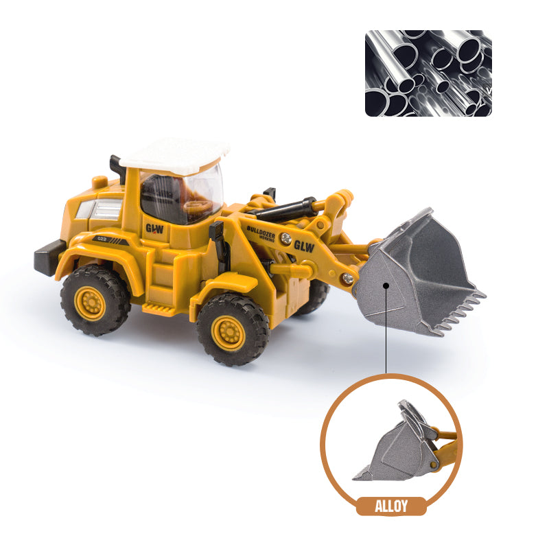 Engineering Diecast Crane & Bulldozer Toy Set for Boys