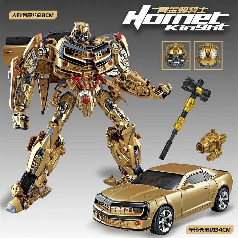 Transforming Black Gold Robot Toy - 30CM Optimus Prime, Bumblebee, Megatron