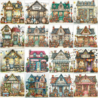 DIY Diamond Mosaic Book: Store House Landscape Art