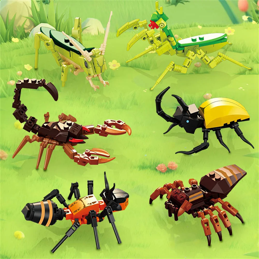 Insect Model Building Blocks Set - Bee, Ant, Butterfly & More