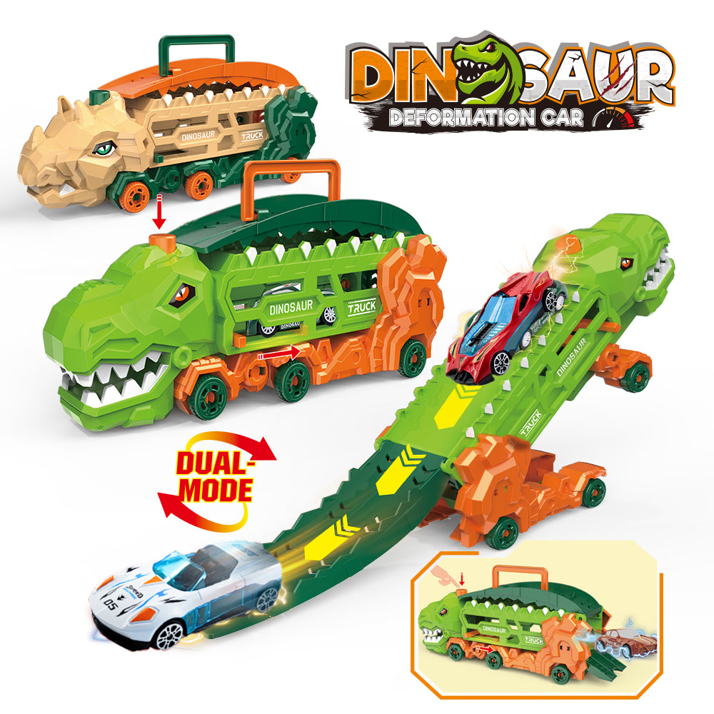Dinosaur Truck with Race Track - Transforms to T-Rex & Trike