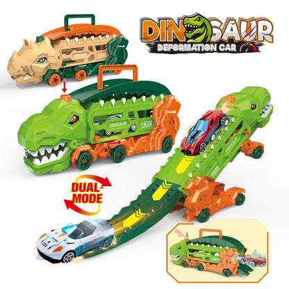 Dinosaur Truck with Race Track - Transforms to T-Rex & Trike