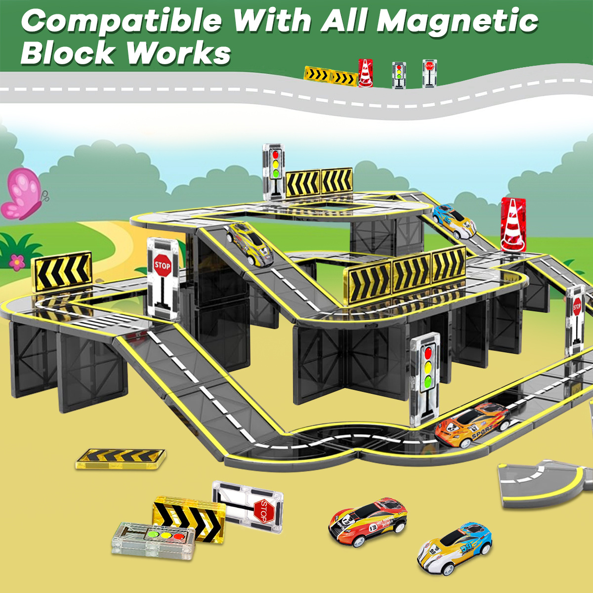 Magnetic Crane Car Toys for Kids 3-6 - Creative & Educational