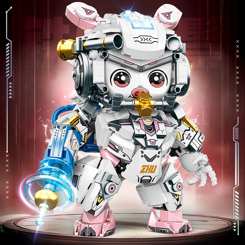 Mechanical Panda & Zodiac Building Blocks Christmas Gift Set