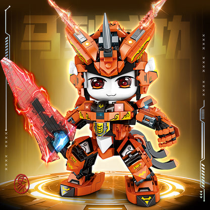 Mechanical Panda & Zodiac Building Blocks Christmas Gift Set