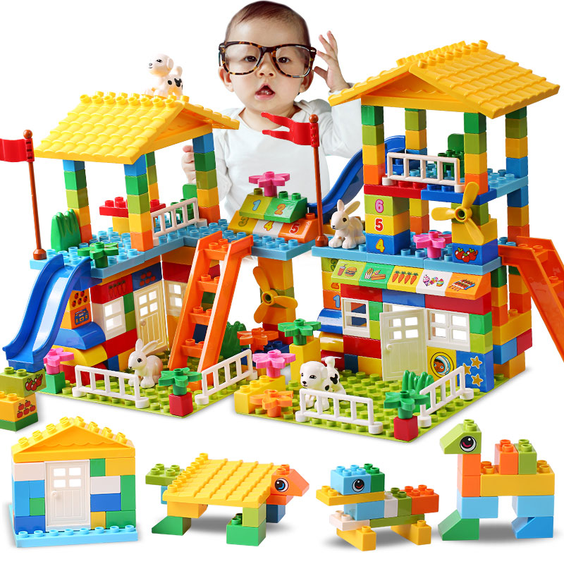 Big Roof Blocks: 153PCS City House & Castle Slide Set