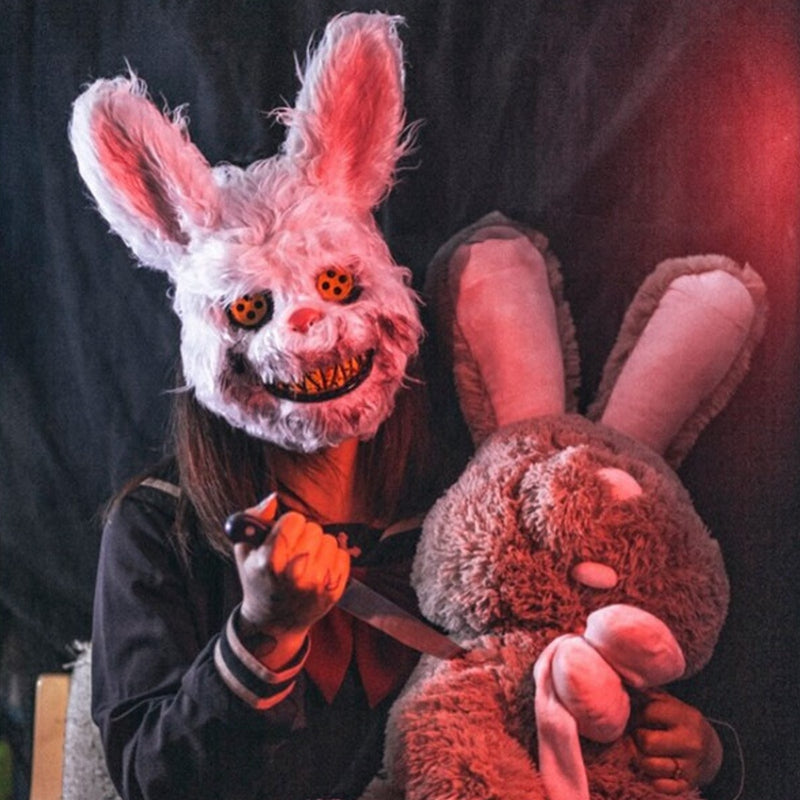 Scary Rabbit & Bear Plush Halloween Mask