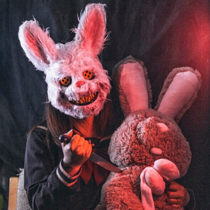 Scary Rabbit & Bear Plush Halloween Mask