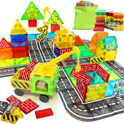 Magnetic Road Set & Car Toys for Kids - Creative Building Fun
