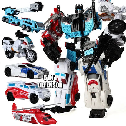 HZX 6In1 Devastator Anime Robot - Transforming Action Figure Bots