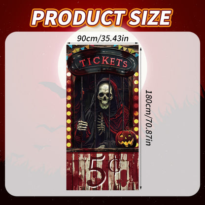 Bloody Circus Door Decoration: Spooky Halloween Backdrop