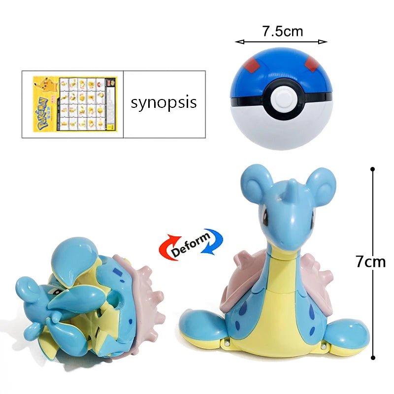 Transforming Pocket Monster Pokeball Toy - Pikachu, Mewtwo, and more