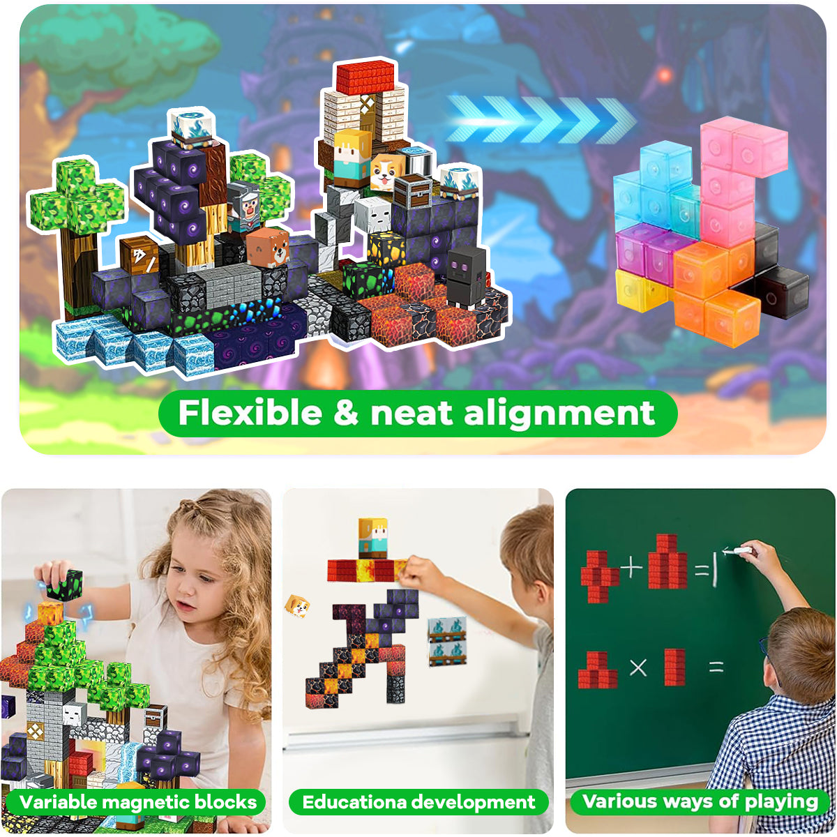 Magnetic Building Blocks Lava Adventure STEM Toy Age 3+