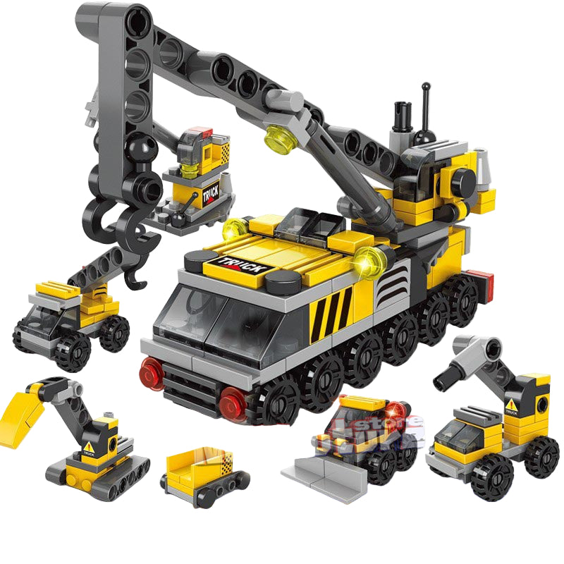 City Construction Cement Mixer & Loader Blocks Set