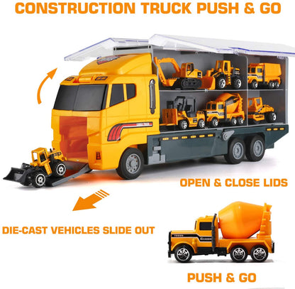 Construction Toys Truck Set: 10-in-1 Die-cast Vehicles