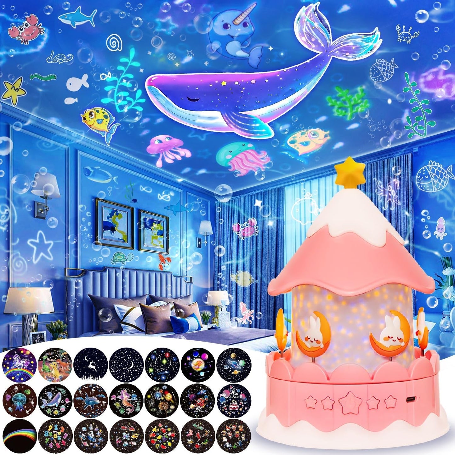 Star Galaxy Projector: 360° Rotating Starry Night Light