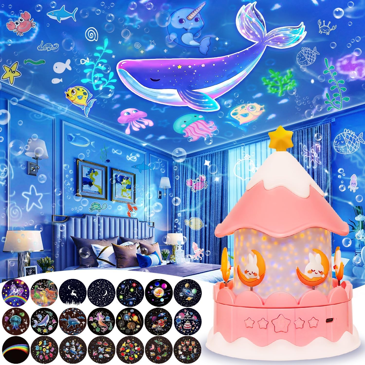 Star Galaxy Projector: 360° Rotating Starry Night Light