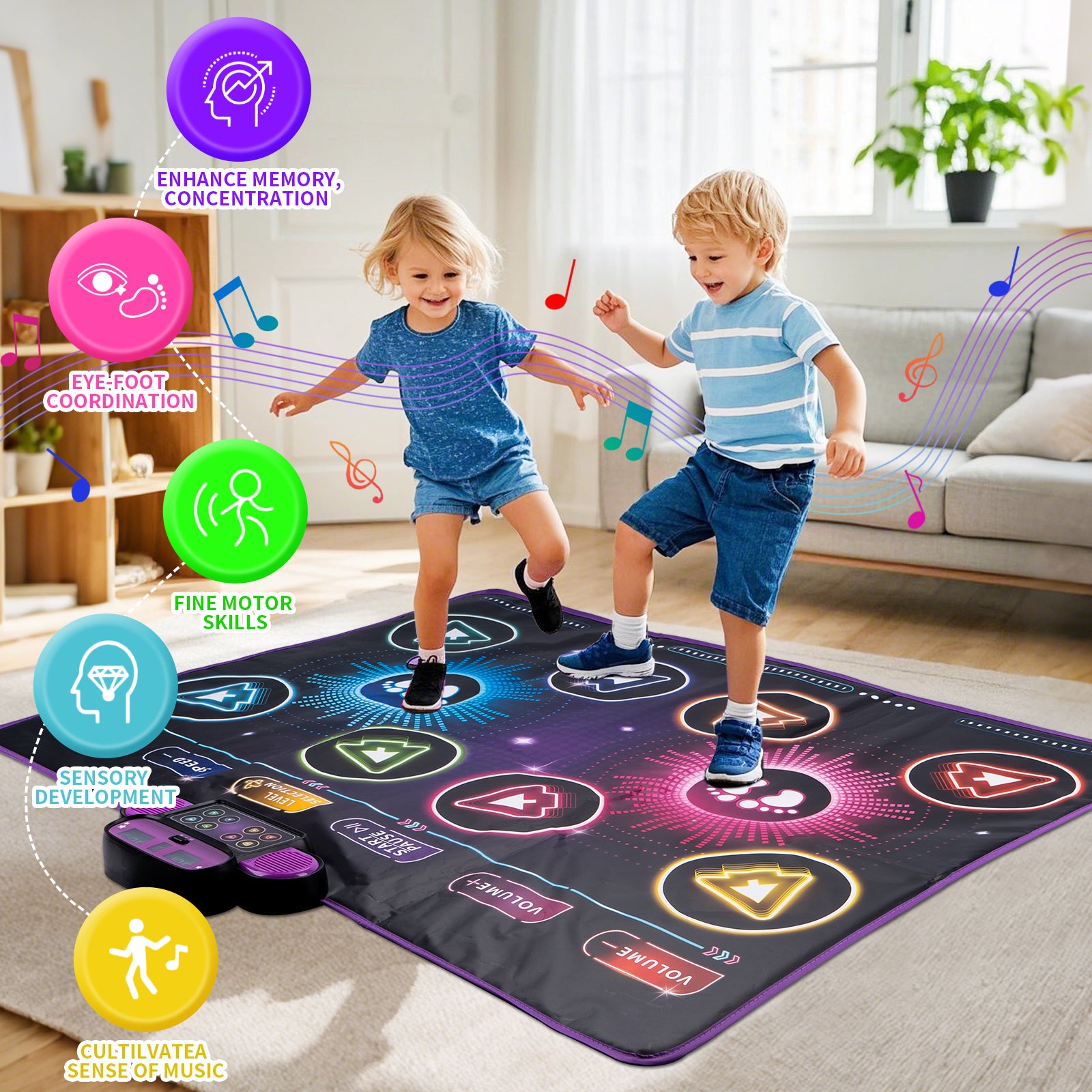 Electronic Dance Mat for Kids - 9 Levels, Double Player