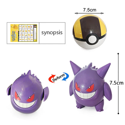 Transforming Pocket Monster Pokeball Toy - Pikachu, Mewtwo, and more