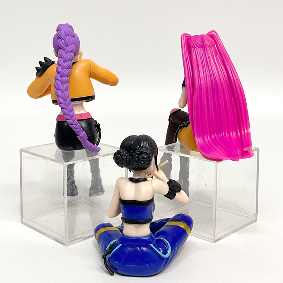 Kpop Demon Hunters Anime Figurine - Rumi Mira Zoyi Eat Noodle Collectible