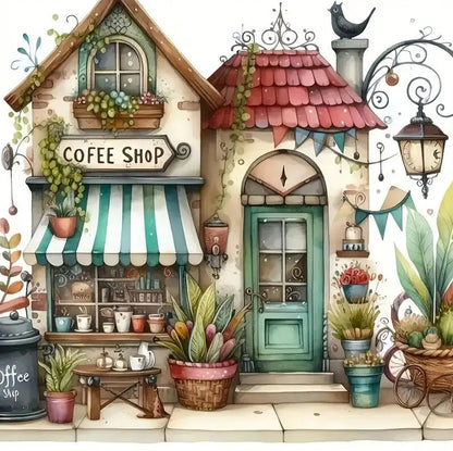 DIY Diamond Mosaic Book: Store House Landscape Art