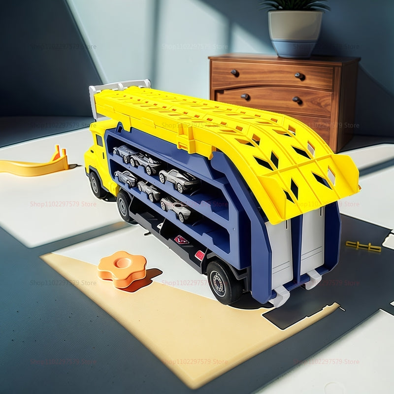 Transport Truck Toys: Rocket Lift Racing Car Combo Gift