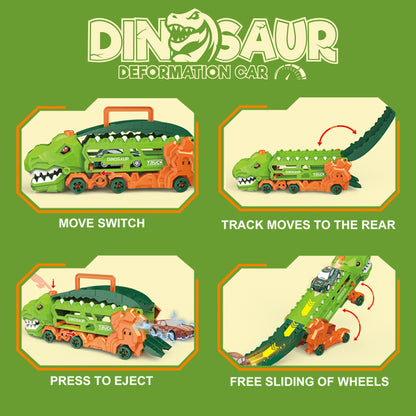 Dinosaur Truck with Race Track - Transforms to T-Rex & Trike