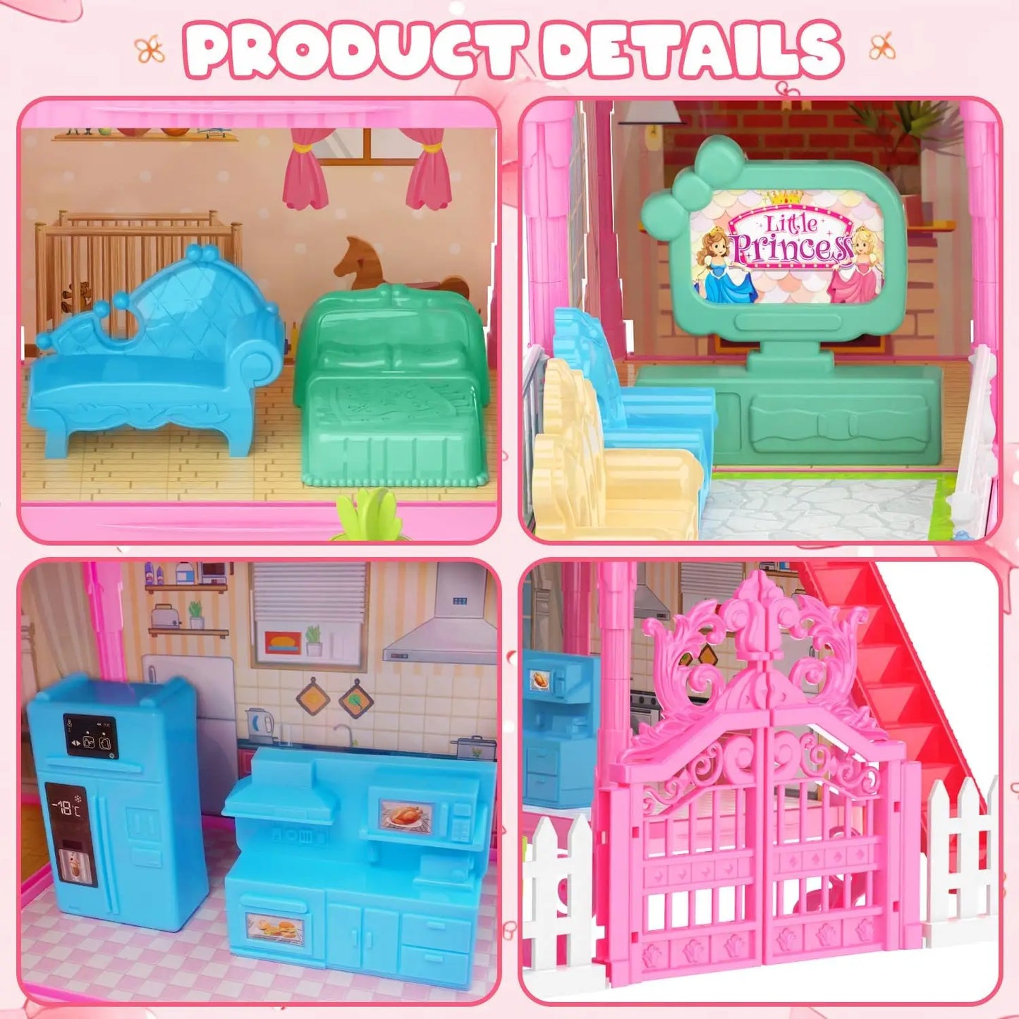 Luminous Dollhouse Dream Set: Princess Playhouse & Dolls