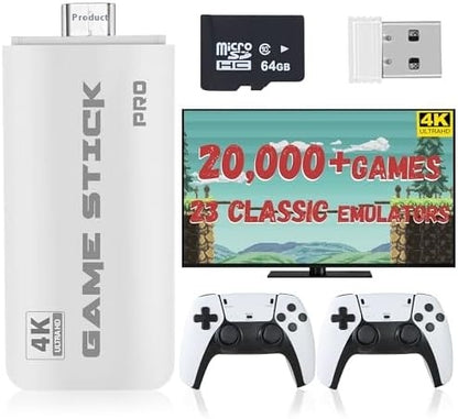 Retro Game Stick - Mini TV Console with 64GB & Wireless