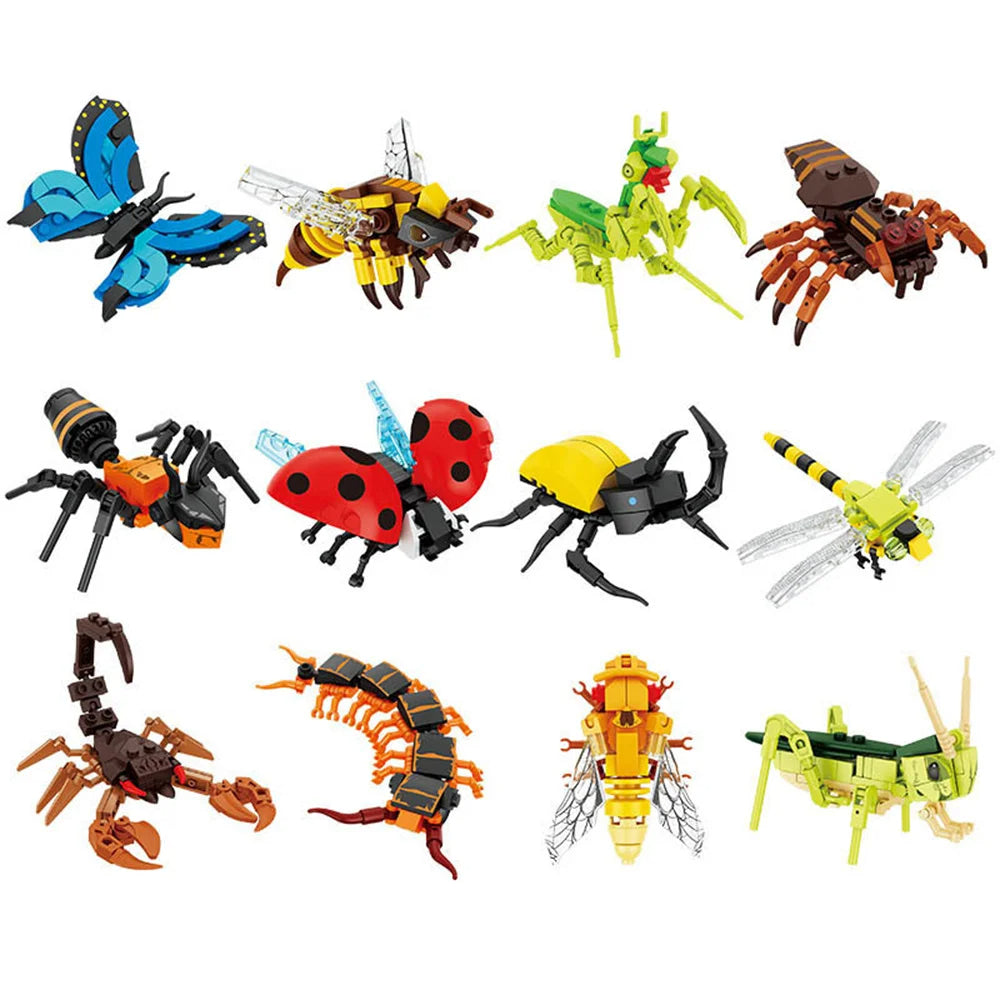 Insect Model Building Blocks Set - Bee, Ant, Butterfly & More