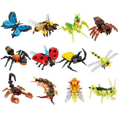 Insect Model Building Blocks Set - Bee, Ant, Butterfly & More