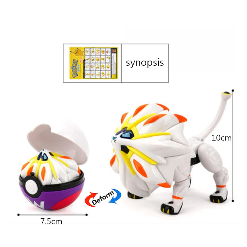 Transforming Pocket Monster Pokeball Toy - Pikachu, Mewtwo, and more