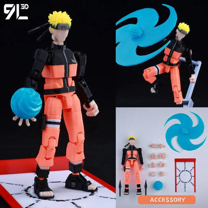 Demon Slayer, Akaza Tanjiro. Naruto and Sasuke and Solo Leveling Sung Jin-Woo 3D Action Figure 