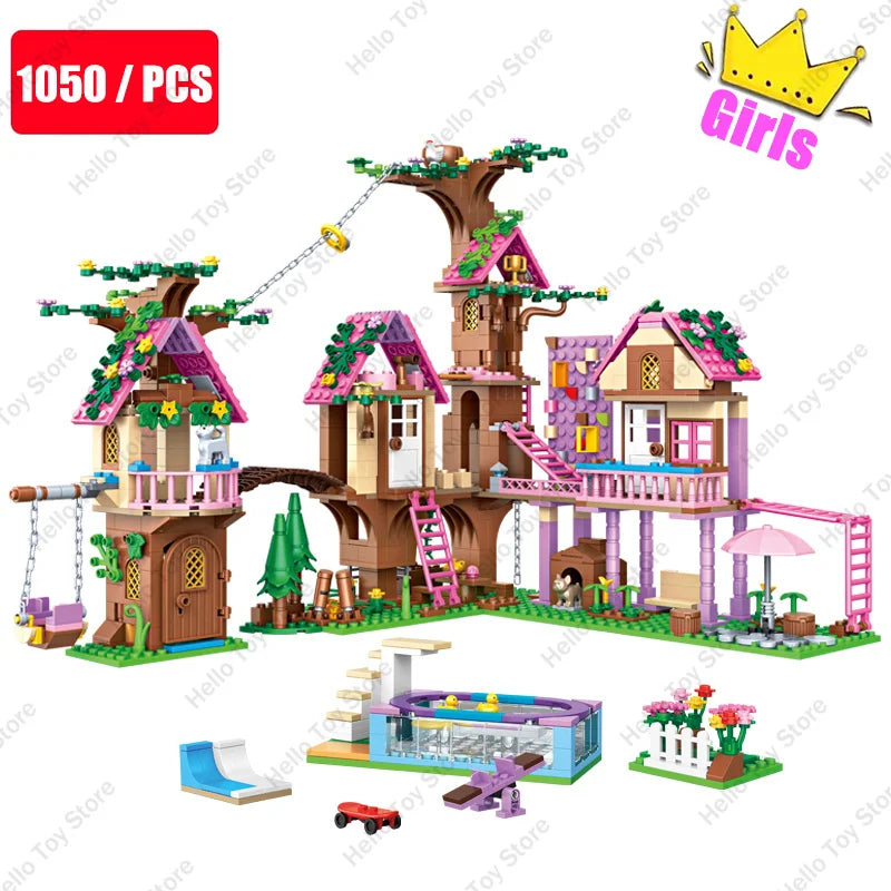 Girls Tree House and Castle Villa Building Blocks Set WithoutBox