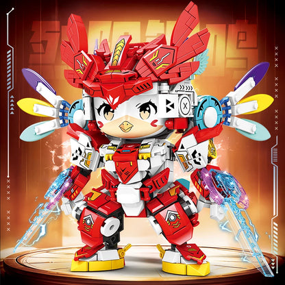 Mechanical Panda & Zodiac Building Blocks Christmas Gift Set