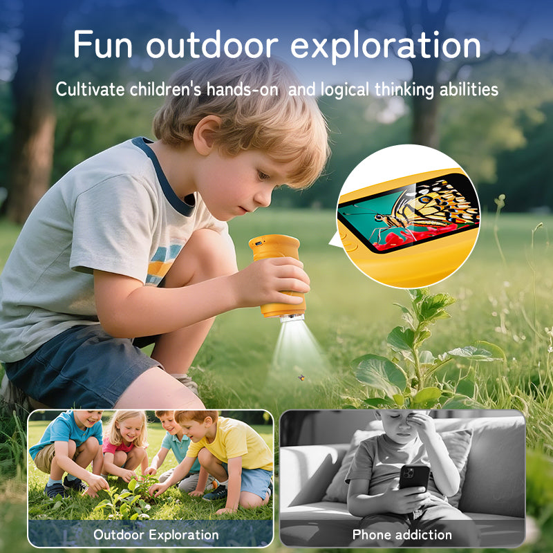 1000X Kids Handheld Microscope - 2.0" Screen, Rechargeable Fun