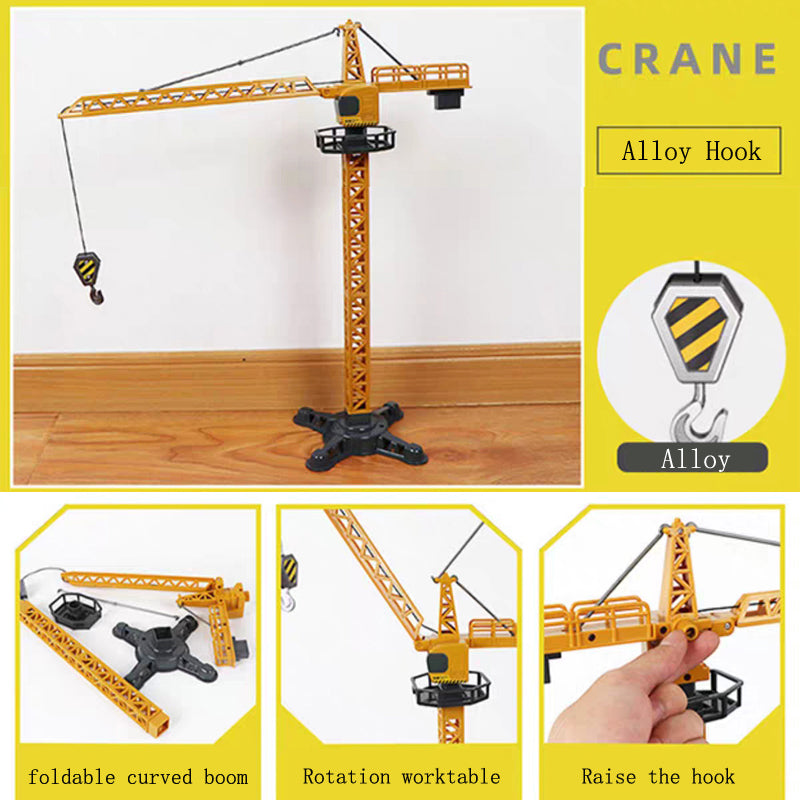 Engineering Diecast Crane & Bulldozer Toy Set for Boys