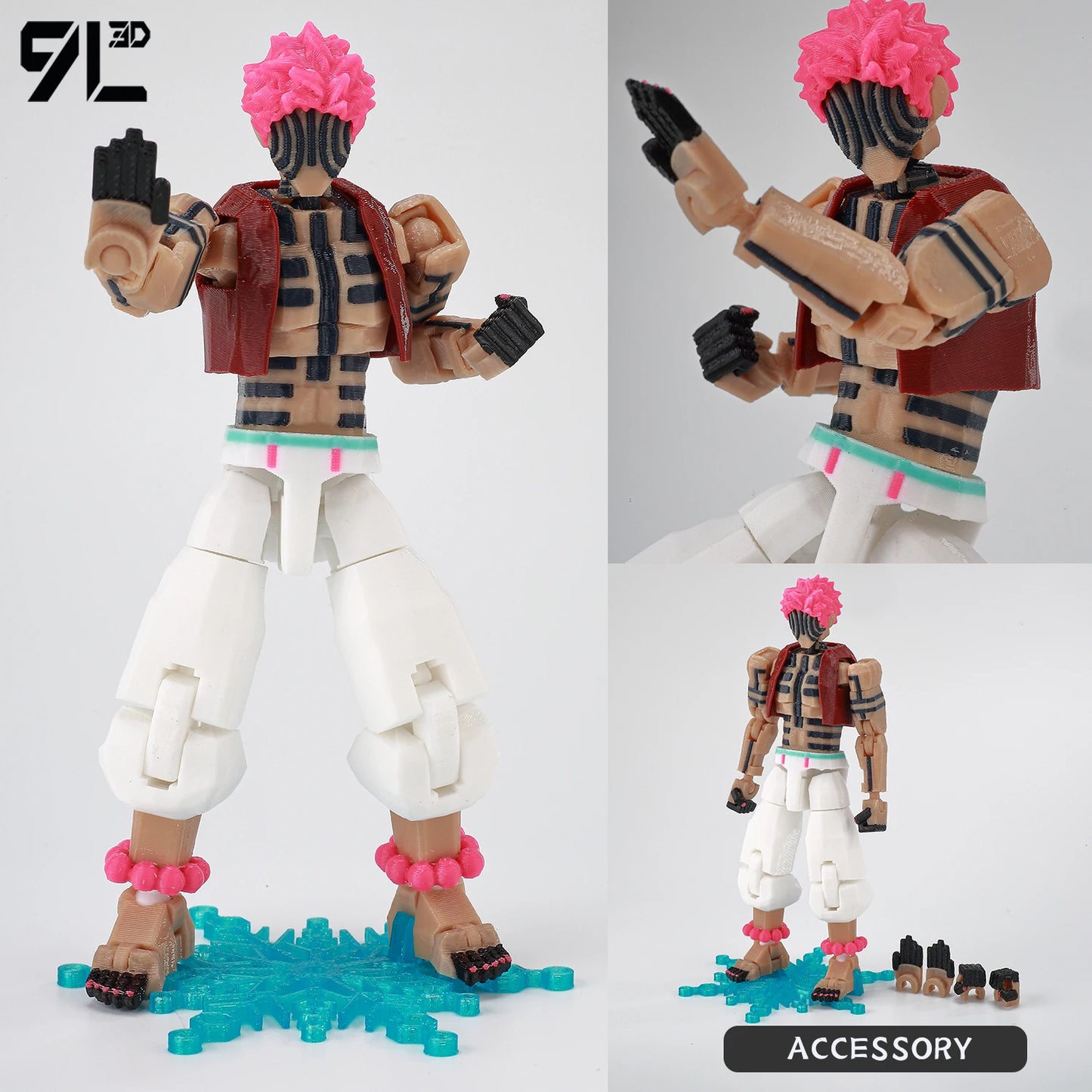 Demon Slayer, Akaza Tanjiro. Naruto and Sasuke and Solo Leveling Sung Jin-Woo 3D Action Figure 