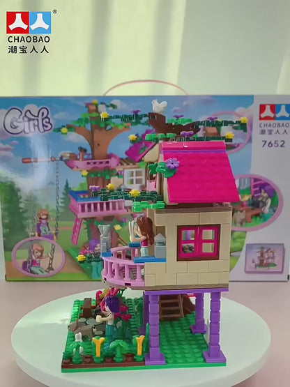 Girls Tree House and Castle Villa Building Blocks Set WithoutBox